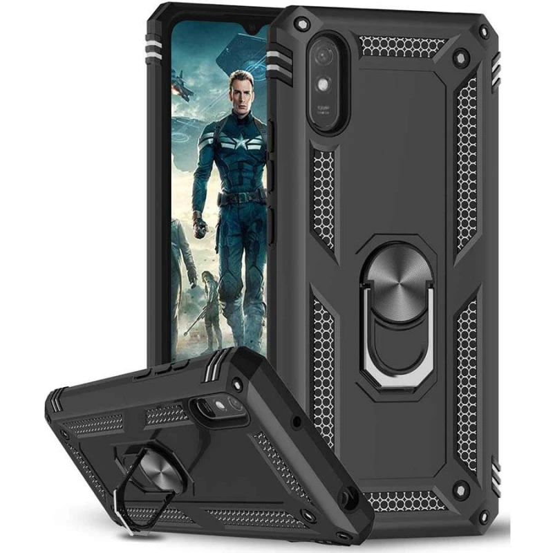 Противоударный чехол Serge Ring с кольцом для Xiaomi Redmi 9A (Черный), Чорний
Противоударный чехол Serge Ring с кольцом для Xiaomi Redmi 9A (Черный), Чорний