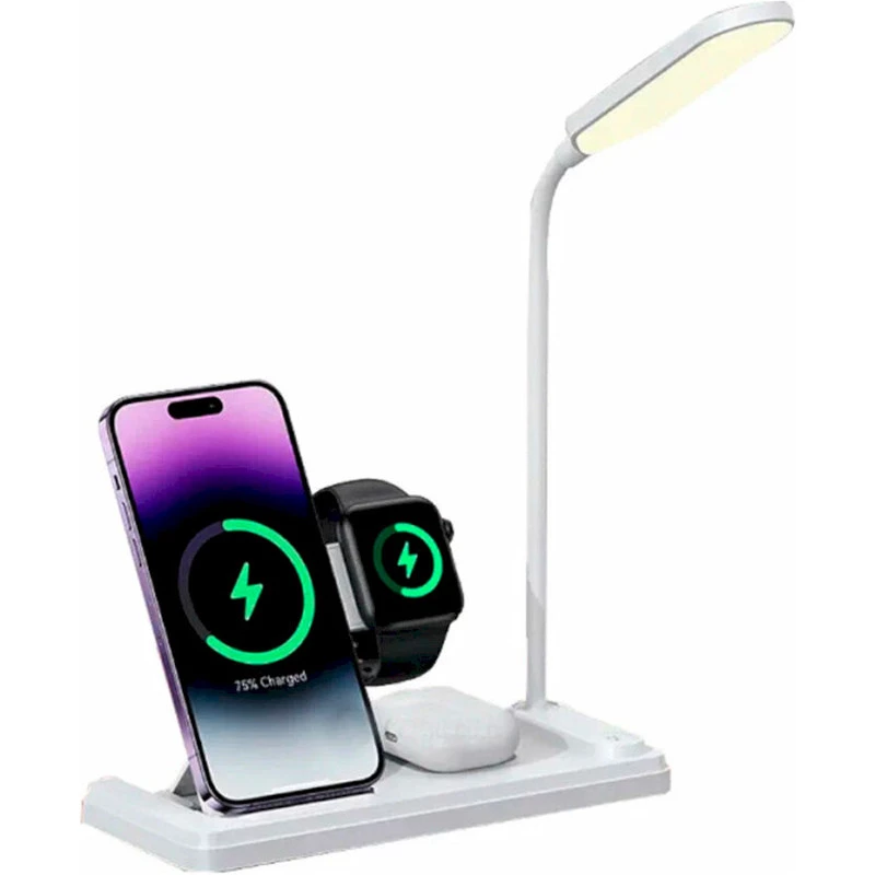 БЗУ Usams US-CD195 15W 4in1 Wireless Charging Holder With Table Lamp (White)
БЗУ Usams US-CD195 15W 4in1 Wireless Charging Holder With Table Lamp (White)