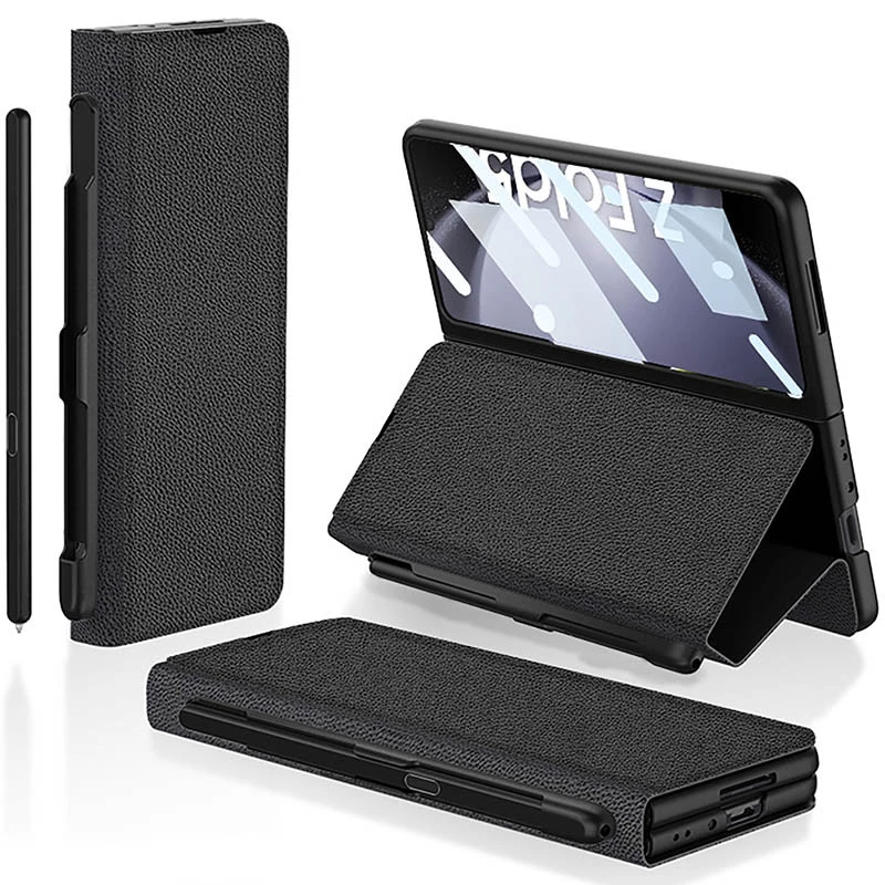 Кожаный чехол GKK со слотом для стилуса и подставкой на Samsung Galaxy Z Fold5 (Black)
Кожаный чехол GKK со слотом для стилуса и подставкой на Samsung Galaxy Z Fold5 (Black)