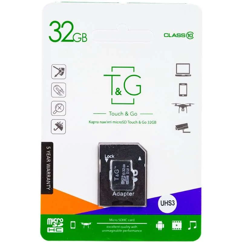 Карта памяти T&G microSDHC (UHS-3) 32 GB class 10 (с адаптером) (Черный), Чорний
Карта памяти T&G microSDHC (UHS-3) 32 GB class 10 (с адаптером) (Черный), Чорний