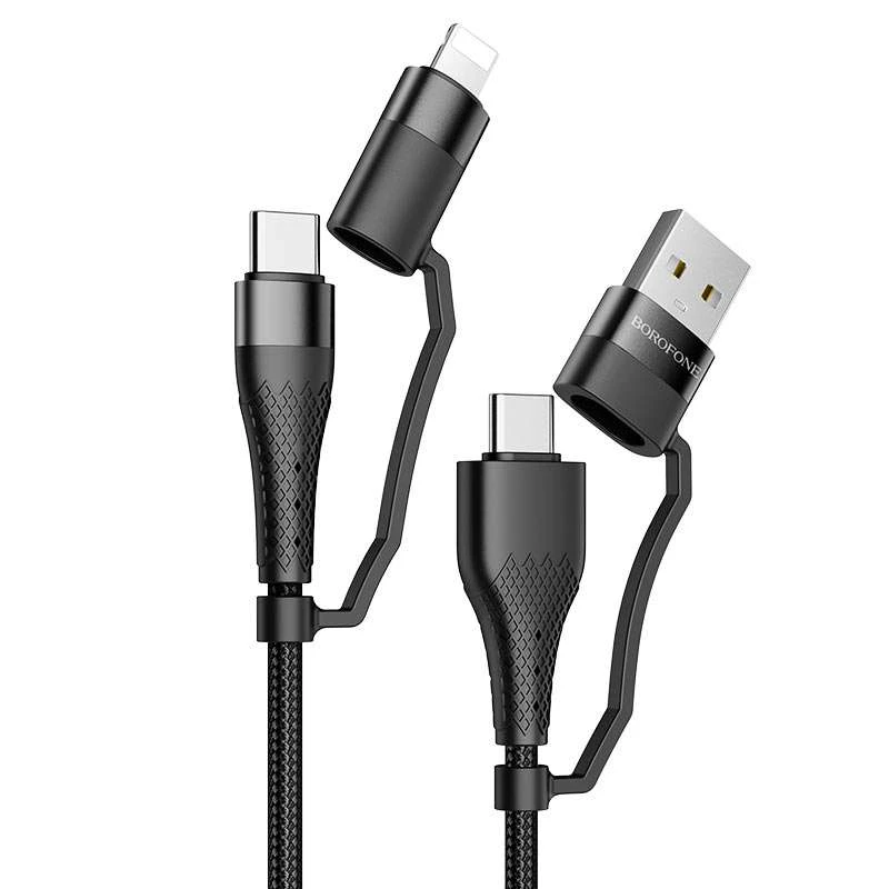 Дата кабель Borofone BU28 Multi-energy 4in1 Type-C/USB - Type-C/Lightning (1.2m) (Чорний)
Дата кабель Borofone BU28 Multi-energy 4in1 Type-C/USB - Type-C/Lightning (1.2m) (Чорний)