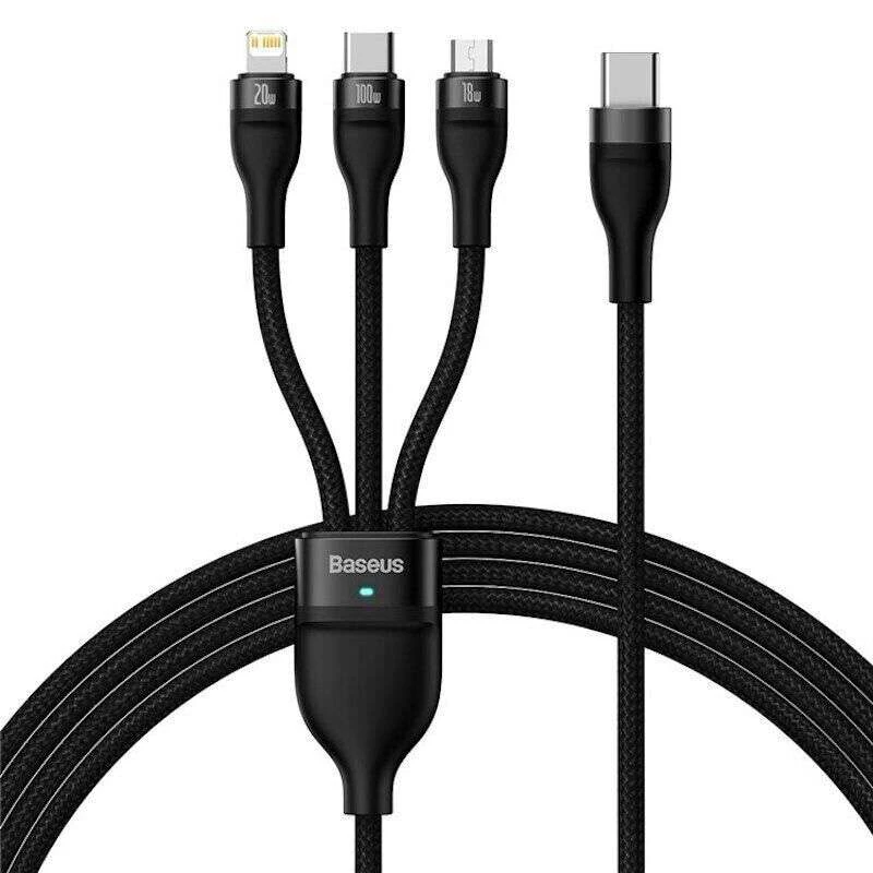 Дата кабель Baseus Flash Series 2 Type-C to MicroUSB-Lightning-Type-C 100W (1.5m) (CASS03020)
Дата кабель Baseus Flash Series 2 Type-C to MicroUSB-Lightning-Type-C 100W (1.5m) (CASS03020)