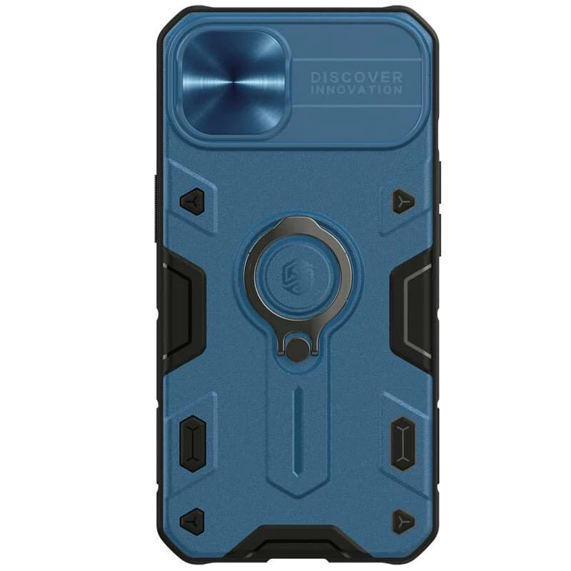Пластиковая накладка Nillkin Armor со шторкой для камеры и кольцом для Apple iPhone 13 (6.1") (Синий), Синій
Пластиковая накладка Nillkin Armor со шторкой для камеры и кольцом для Apple iPhone 13 (6.1") (Синий), Синій