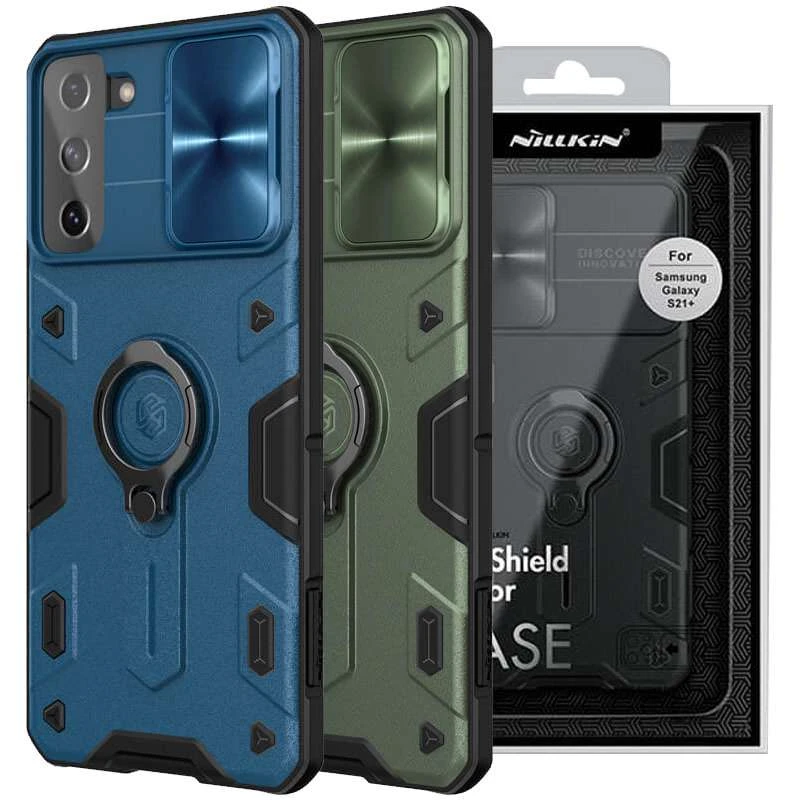 Пластикова накладка Nillkin Armor зі шторкою для камери та кільцем на Samsung Galaxy S21+
Пластикова накладка Nillkin Armor зі шторкою для камери та кільцем на Samsung Galaxy S21+