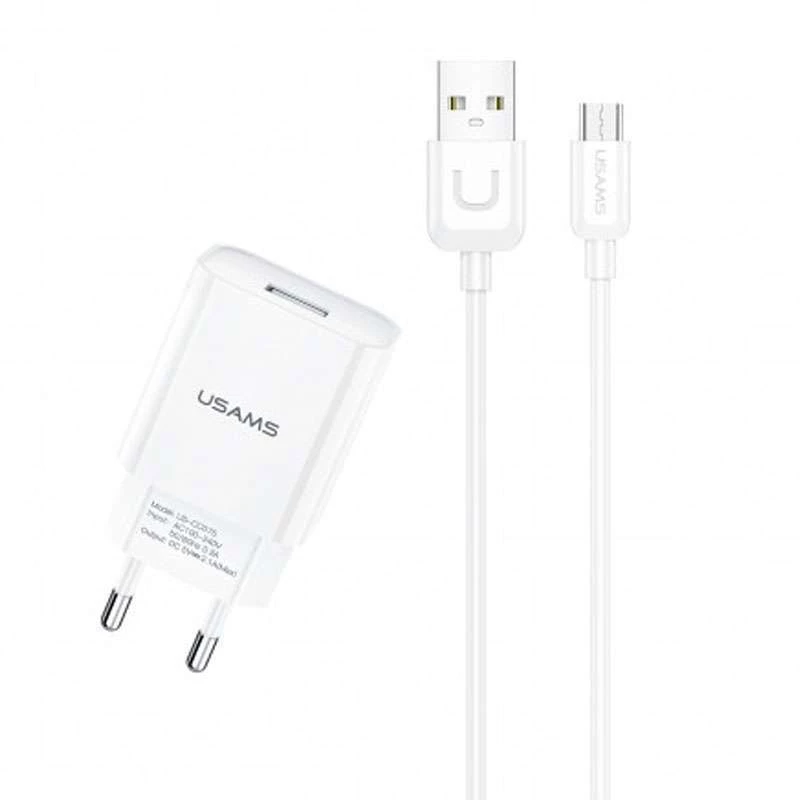 СЗУ USAMS T21 Charder kit - T18 single USB + Uturn MicroUSB cable (Белый), Білий
СЗУ USAMS T21 Charder kit - T18 single USB + Uturn MicroUSB cable (Белый), Білий