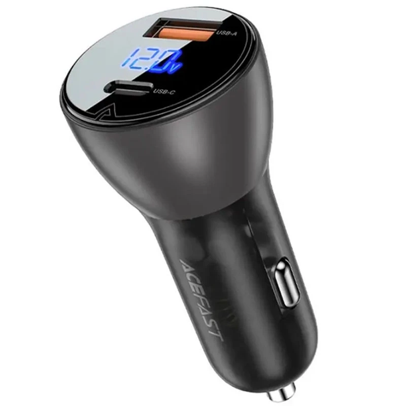 АЗП Acefast B6 metal car charger 63W (USB-A + USB-C) with digital display (Transparent black)
АЗП Acefast B6 metal car charger 63W (USB-A + USB-C) with digital display (Transparent black)
