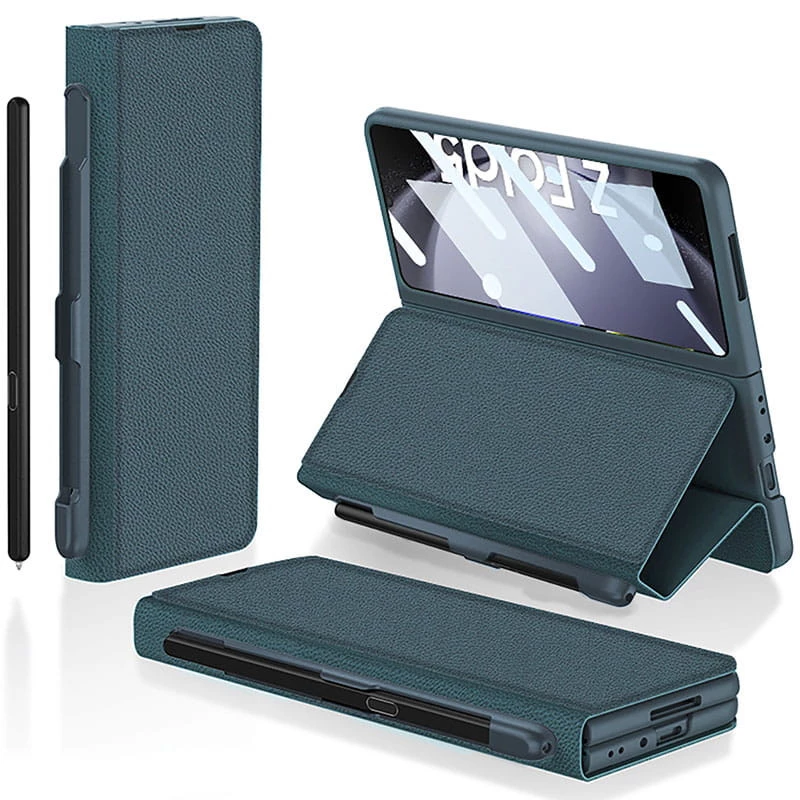 Кожаный чехол GKK со слотом для стилуса и подставкой на Samsung Galaxy Z Fold5 (Gray / Green)
Кожаный чехол GKK со слотом для стилуса и подставкой на Samsung Galaxy Z Fold5 (Gray / Green)