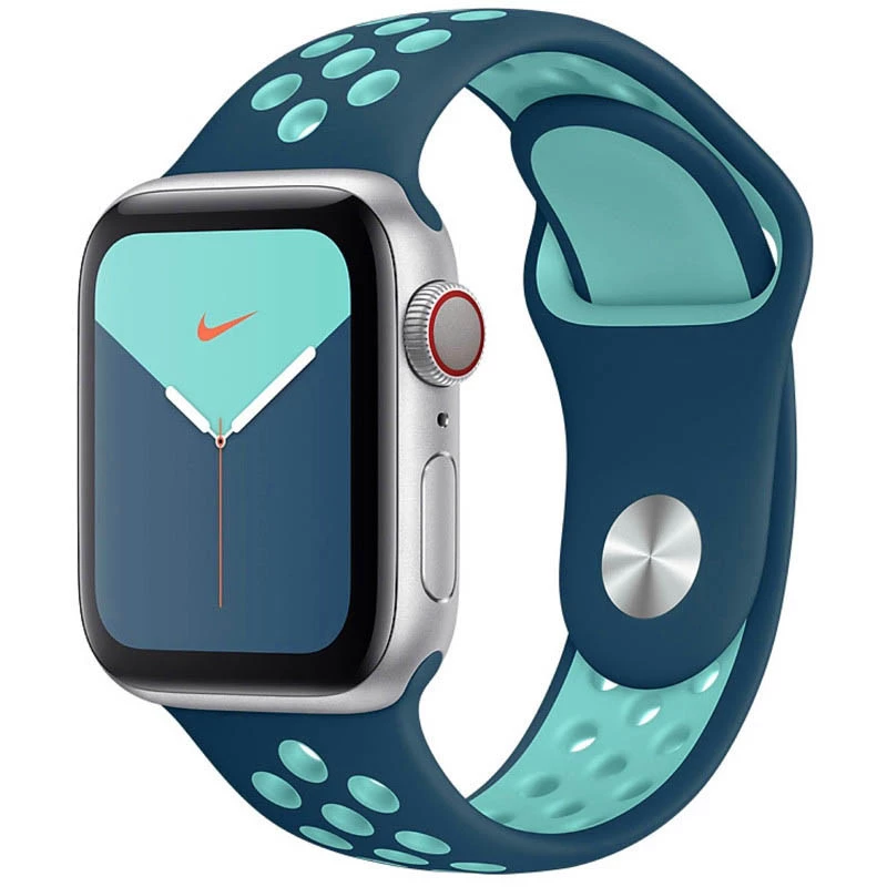 Силиконовый ремешок Sport Nike+ для Apple watch 38mm / 40mm (Cosmos blue / Marine Green)
Силиконовый ремешок Sport Nike+ для Apple watch 38mm / 40mm (Cosmos blue / Marine Green)