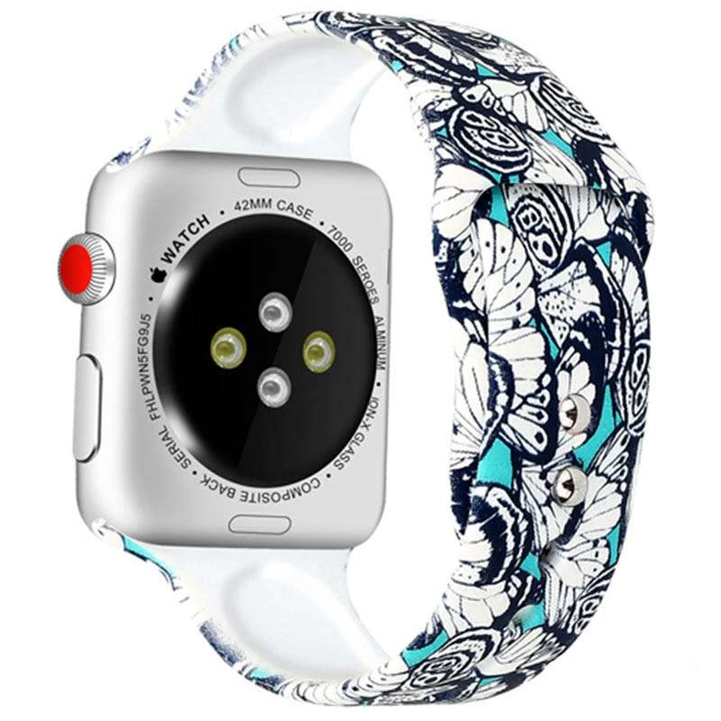 Силіконовий ремінець з малюнком для Apple watch 42mm / 44mm (Синій/Бабочки)
Силіконовий ремінець з малюнком для Apple watch 42mm / 44mm (Синій/Бабочки)