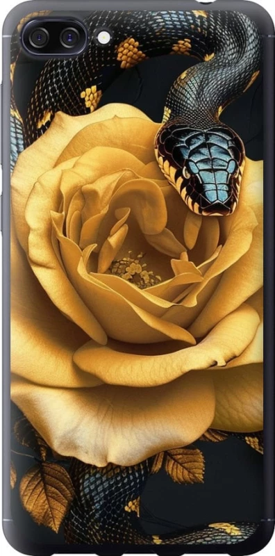 Чохол на Asus ZenFone 4 Max ZC520KL Black snake and golden rose фото 1 з 1