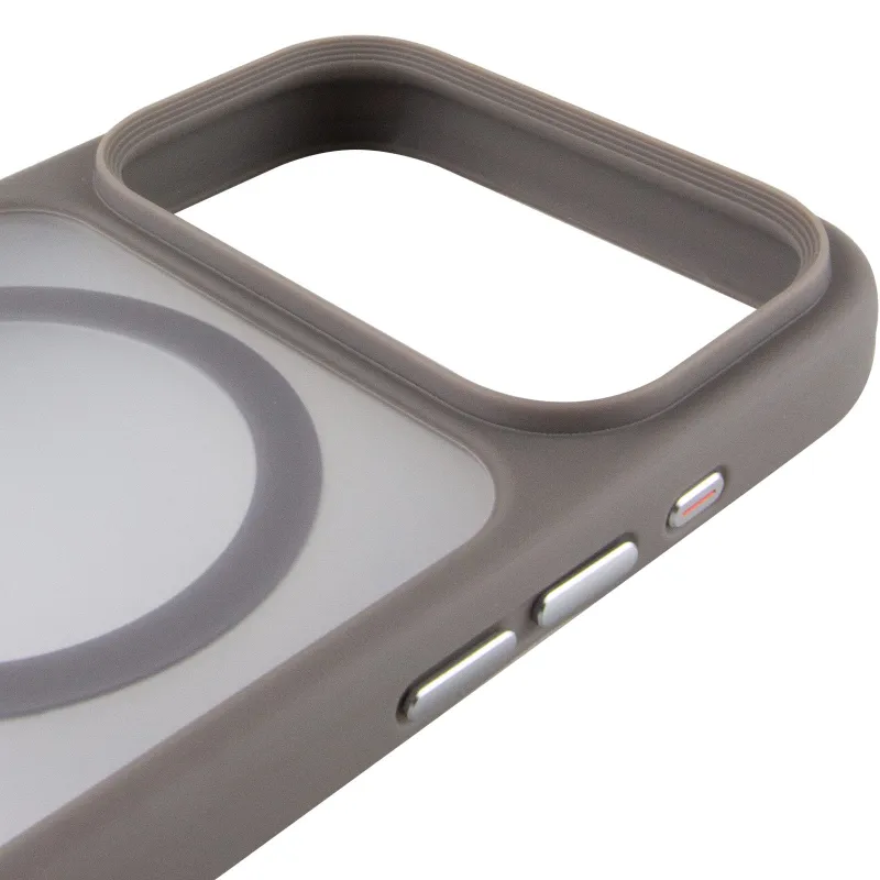 TPU+PC чехол Metal Buttons with Magnetic Fit для Apple iPhone 17 Pro Max (6.9") – Серый / Grey. Фото 4 из 5