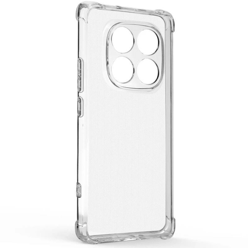 Ультратонкий силіконовий чохол GETMAN з критими бортами та камерою для Xiaomi Redmi Note 14 Pro+ 5G – Безбарвний (прозорий). Фото 3 з 8