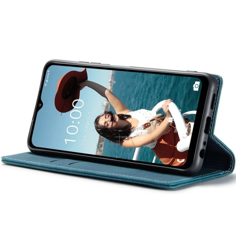 Шкіряний чохол-книжка CaseMe Velvet Nubuck для Samsung Galaxy M12 – Green. Фото 4 з 6