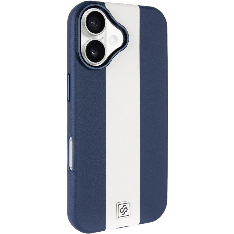 Кожаный чехол Rally with MagSafe для Apple iPhone 17 (6.3") – Blue / White. Фото 1 из 6