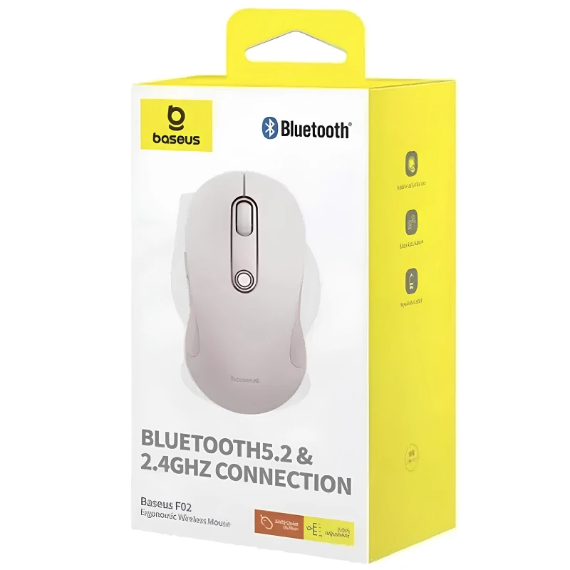 Мышь беспроводная Baseus F02 Ergonomic Bluetooth (B010555) – Baby Pink. Фото 5 из 5