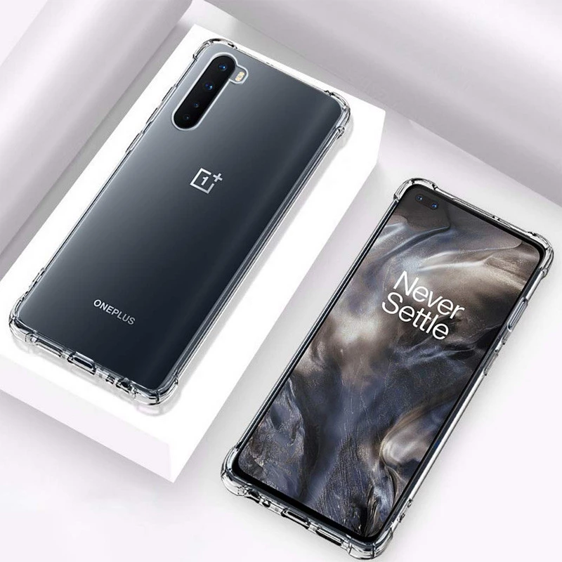 Силіконовий чохол з критими бортами на OnePlus Nord – Безбарвний (прозорий). Фото 2 з 5