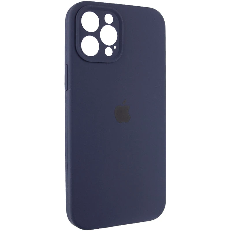 Чехол Silicone Case с защитой камеры для Apple iPhone 12 Pro (6.1") – Темно-синий / Midnight blue. Фото 3 из 7