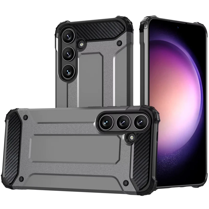 Противоударный чехол с усиленными углами Immortal для Samsung Galaxy A17 4G/5G – Металл / Gun Metal. Фото 1 из 2