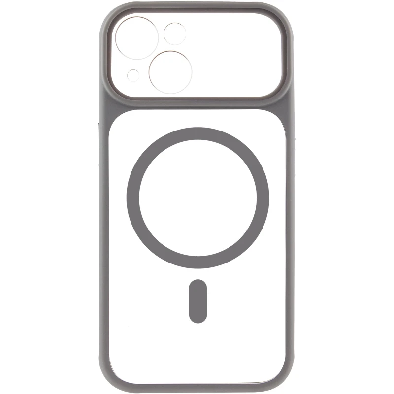 Чохол TPU GETMAN Moon Clear with MagSafe для Apple iPhone 15 (6.1") – Grey. Фото 4 з 7