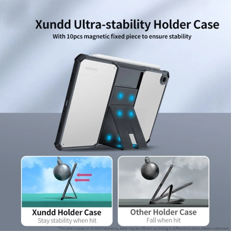 TPU+PC чехол Xundd Stand с усиленными углами для Samsung Galaxy Tab A9 (8.7'') – Черный. Фото 4 из 7