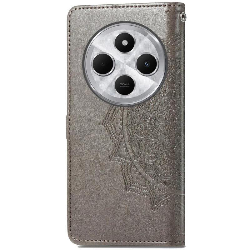 Шкіряний чохол-книжка Art Case з візитницею для Xiaomi Redmi 14C / Poco C75 – Сірий. Фото 3 з 6