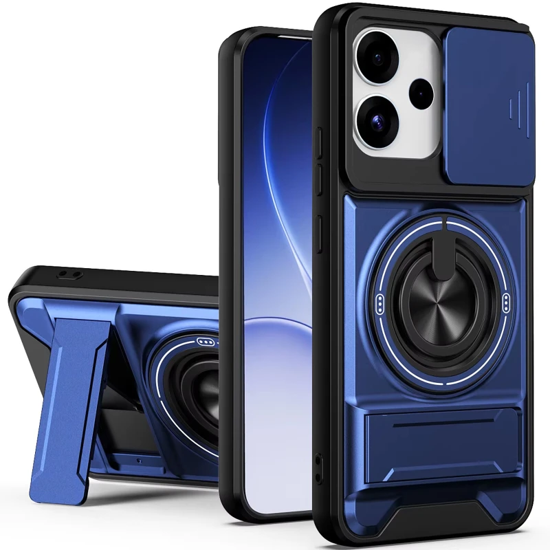 Ударостійкий чохол Camshield StandRing case для Oppo A5 Pro 4G – Blue. Фото 1 з 1