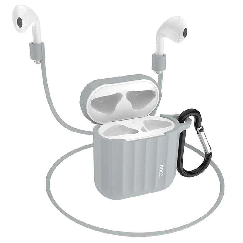

Силіконовий футляр Hoco WB10 для навушників AirPods 1/2 (Сірий)