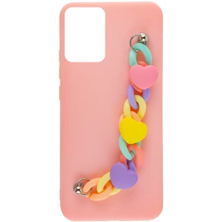 Чехол Heart с цепочкой для Xiaomi Redmi Note 13 Pro 5G — Pink Sand