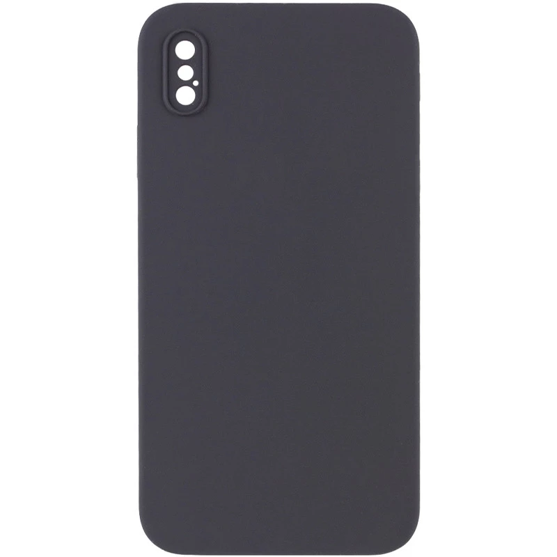 Чехол Silicone Case Square L с защитой камеры для Apple iPhone XS (5.8") – Серый / Dark Gray. Фото 1 из 3