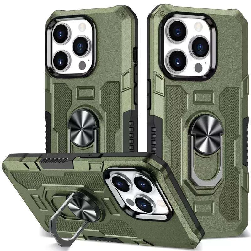 Протиударний чохол Military з підставкою-кільцем на Xiaomi Poco X4 Pro 5G – Зелений. Фото 2 з 6