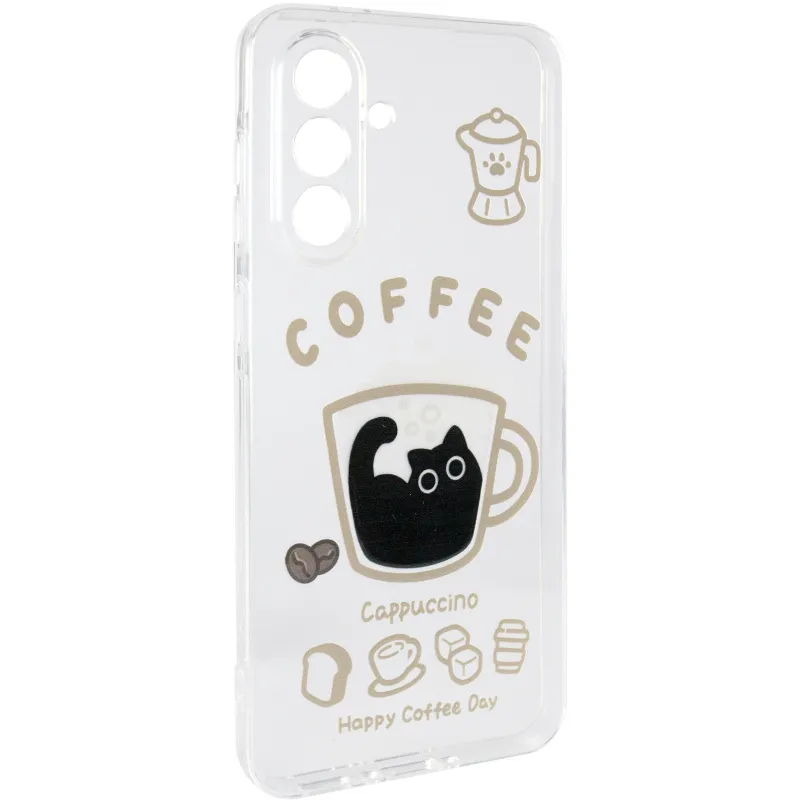 Чохол TPU Clear Joy для Samsung Galaxy A56 5G – Coffee. Фото 2 з 6