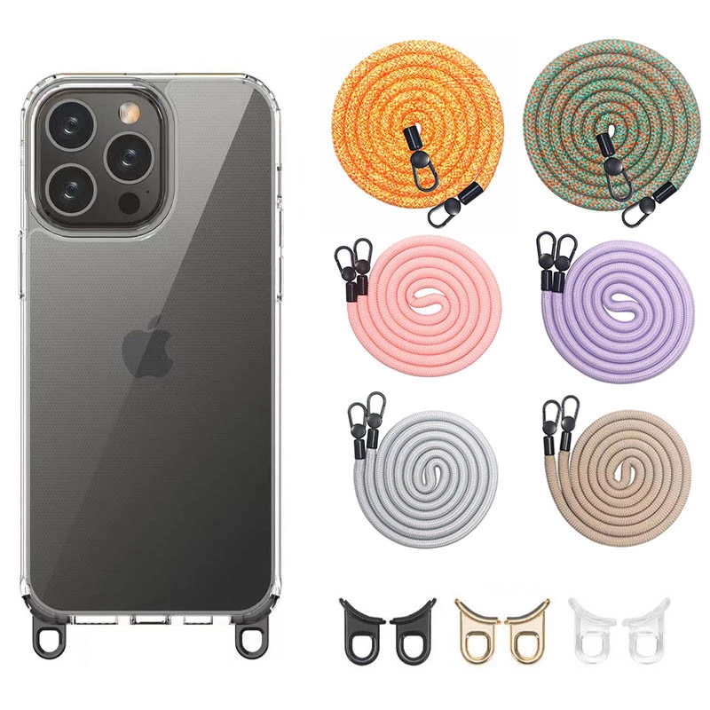 Прозорий силіконовий чохол з ремінцем на Apple iPhone 12 (6.1") фото 2 з 12