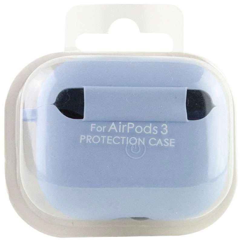 Силіконовий футляр з мікрофіброю для навушників Airpods 3 – Блакитний / Lilac Blue. Фото 3 з 4