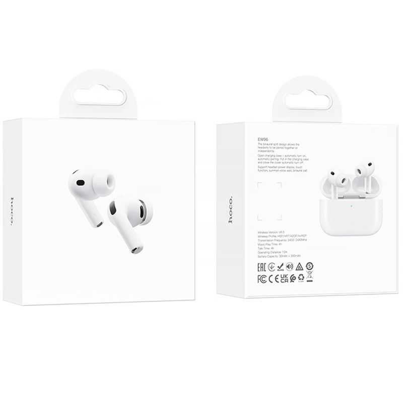 Бездротові TWS навушники Hoco EW96 – White. Фото 6 з 6
