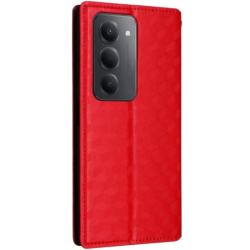 Кожаный чехол-книжка Rhombus Book для Xiaomi Redmi 15 (EU) – Red. Фото 4 из 5