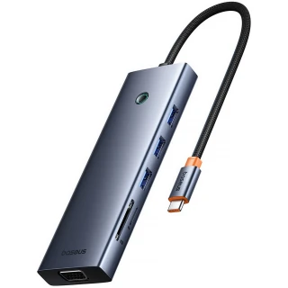 Перехідник HUB Baseus UltraJoy 10-Port (Type-C to HDMI+VGA+USB3.0*3+PD+RJ45+SD/TF3+3.5mm) (80C8) фото 1 з 1