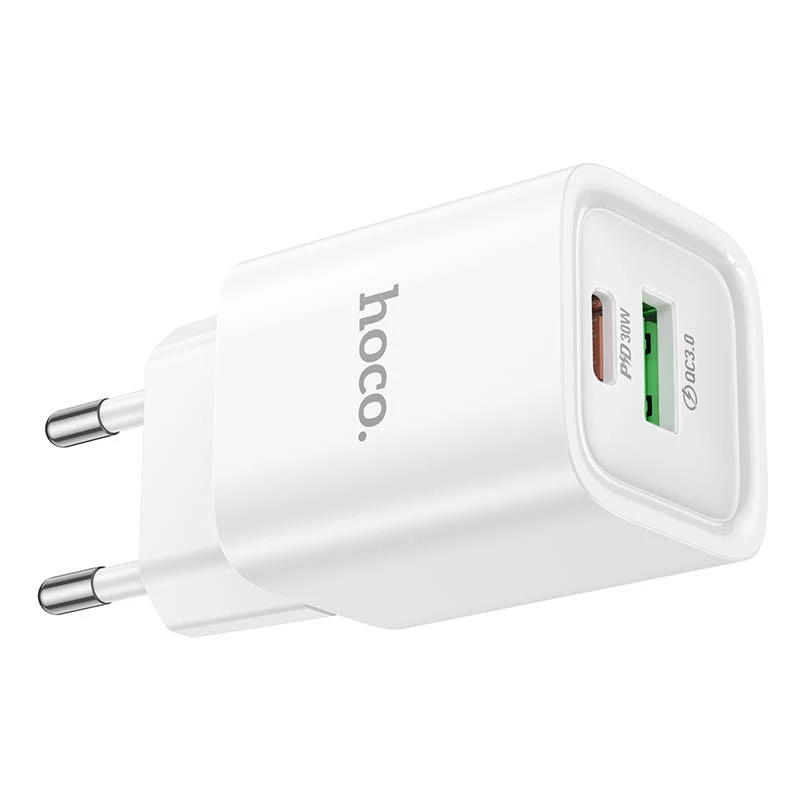 СЗУ Hoco C149A Charm PD30W+QC3.0 (1USB-A/1C) – White. Фото 4 из 6