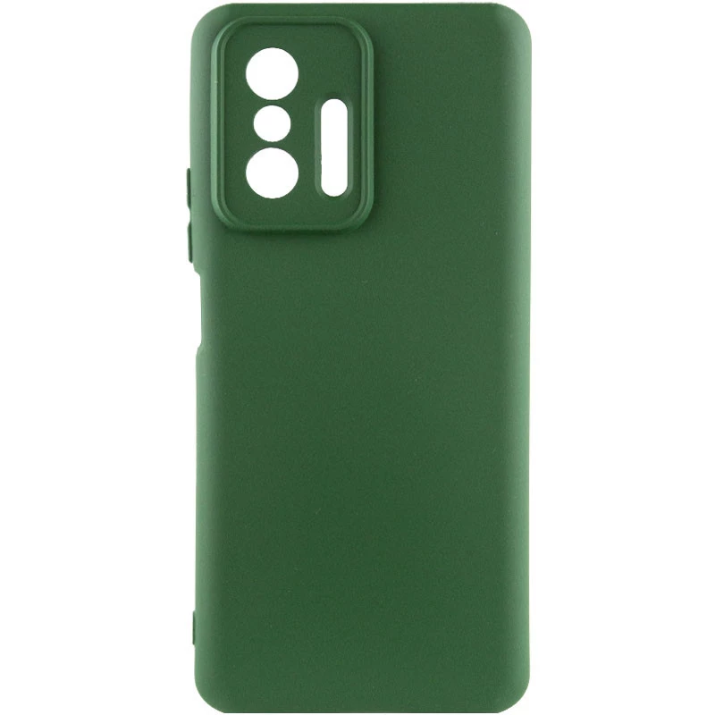Чехол Silicone Case Lakshmi Plus с закрытой камерой для Xiaomi 11T / 11T Pro – Зеленый / Dark green. Фото 1 из 4