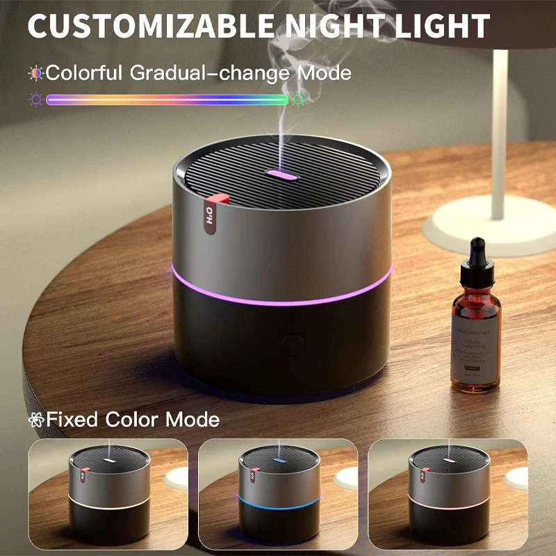 Зволожувач повітря з підсвічуванням WX107 Type-C/5V USB 230ml – Black. Фото 6 з 7