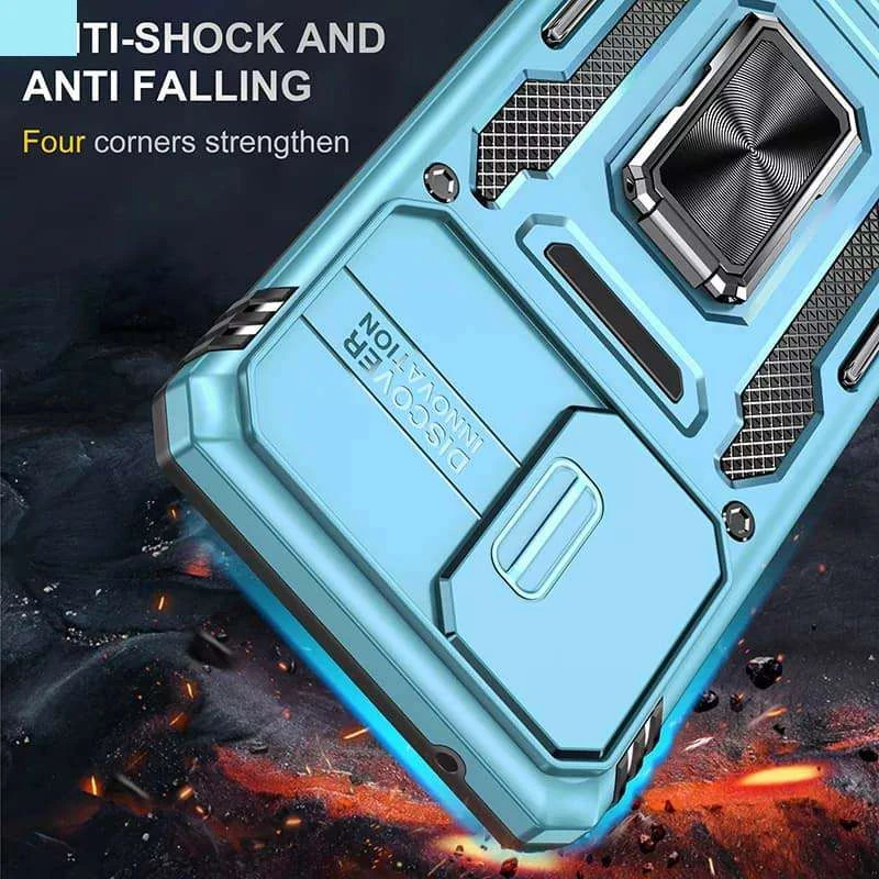 Ударостійкий чохол Square Ring зi шторкою на камеру на Samsung Galaxy A33 5G – Блакитний / Light Blue. Фото 14 з 14