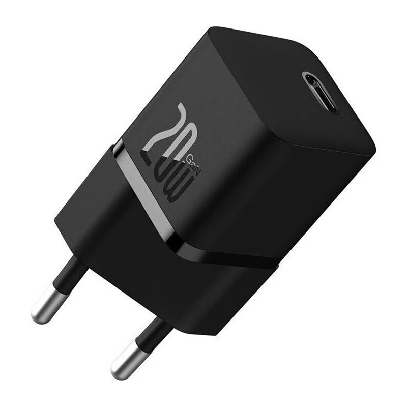 СЗУ Baseus GaN5 Fast Charger (mini) 1C 20W + Type-C to Type-C (P10110900113) – Cluster Black. Фото 2 из 4