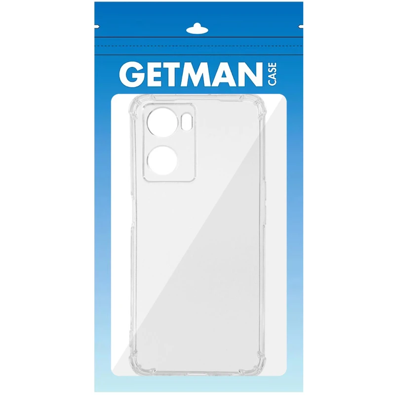 Ультратонкий силіконовий чохол GETMAN з критими бортами та камерою для Oppo A57s – Безбарвний (прозорий). Фото 6 з 8