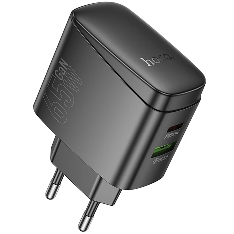 СЗУ Hoco CS63A Bright PD65W (1USB-A/1C) – Black. Фото 1 из 6