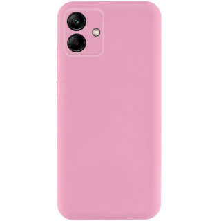 Кольоровий силіконовий чохол GETMAN із закритою камерою для Samsung Galaxy A06 — Рожевий / Pink