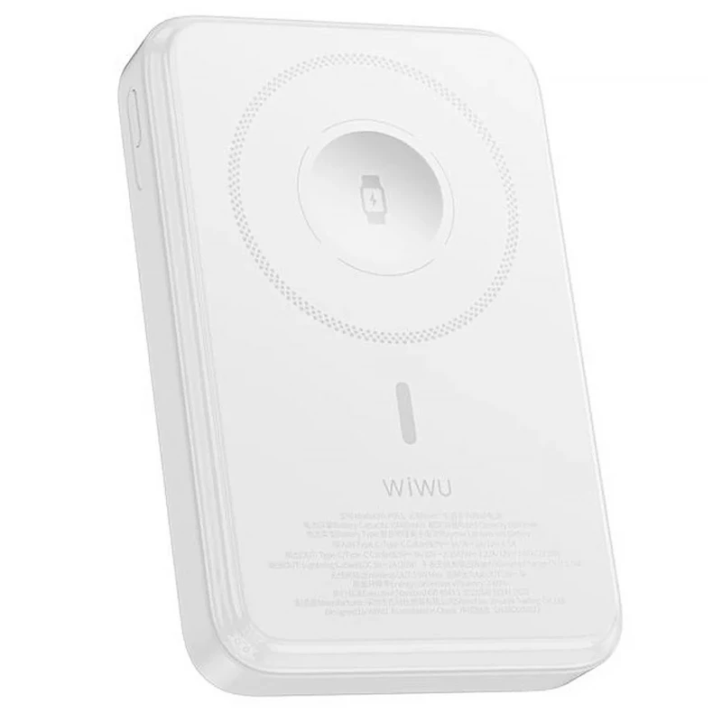 Портативний ЗП Power Bank WIWU Wi-P061 22.5W+PD20W з БЗП+iWatch with cable 10000 mAh – White. Фото 7 з 8