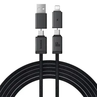 Дата кабель Baseus Versatile Two-for-Two USB/Type-C to Type-C/Lightning 60W (1m) (CB000162) фото 1 з 6
