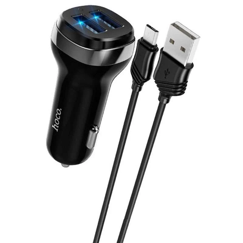

АЗП Hoco Z40 (2USB 2.4A) + MicroUSB (Чорний)