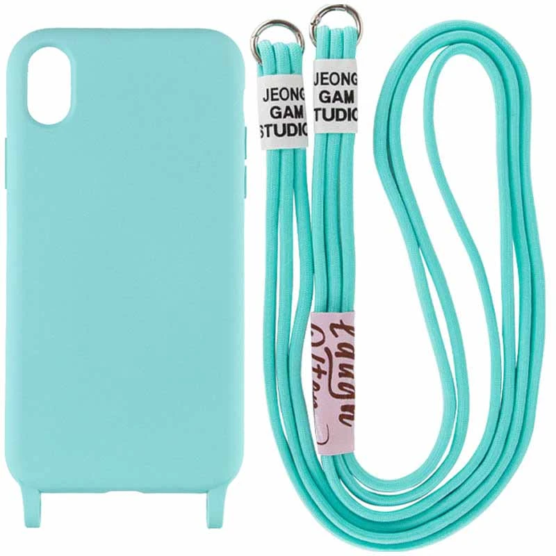 

Чохол Cord case з кольоровим ремінцем на Apple iPhone XS (5.8") (Бірюзовий / Marine Green)