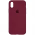 Чехол Silicone Case с закрытым низом для Apple iPhone XS Max (6.5") – Бордовый / Plum. Фото 1 из 1