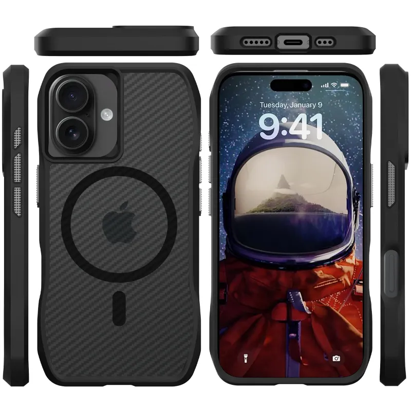 Чохол TPU Space Octagon with Magnetic Fit для Apple iPhone 17 (6.3") – Carbon Black. Фото 3 з 3